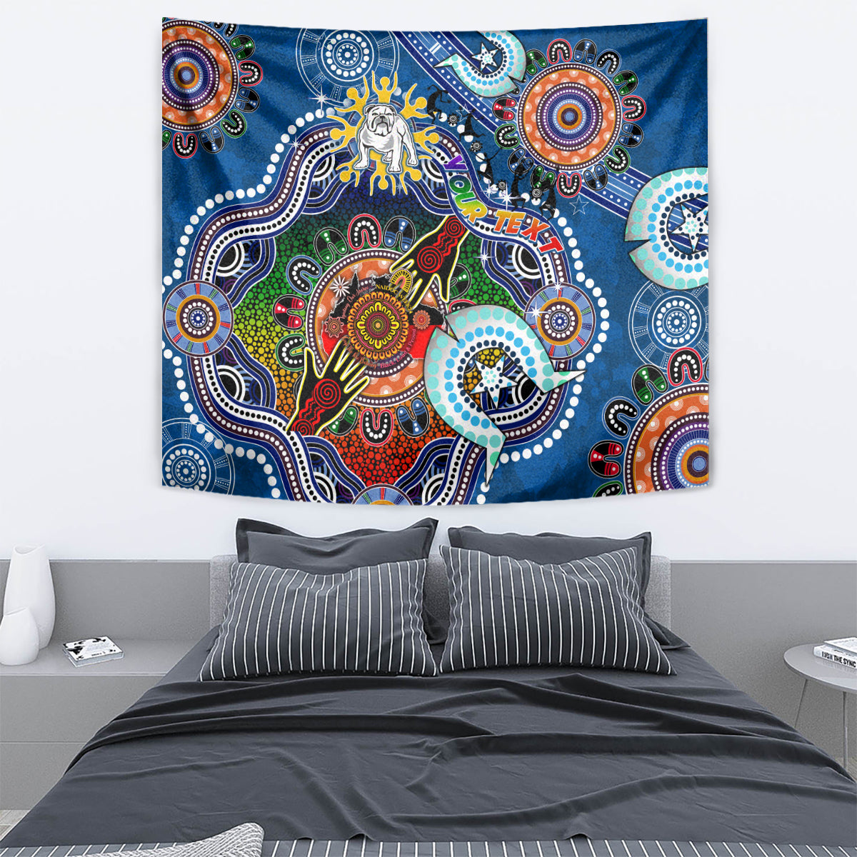 Personalised Bulldogs NAIDOC Week 2024 Tapestry Australia Aboriginal Dot Painting