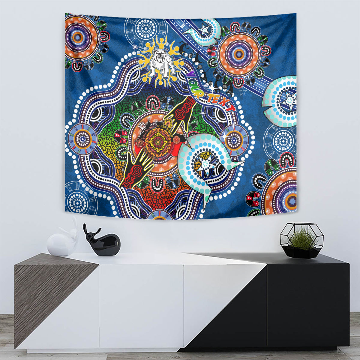 Personalised Bulldogs NAIDOC Week 2024 Tapestry Australia Aboriginal Dot Painting