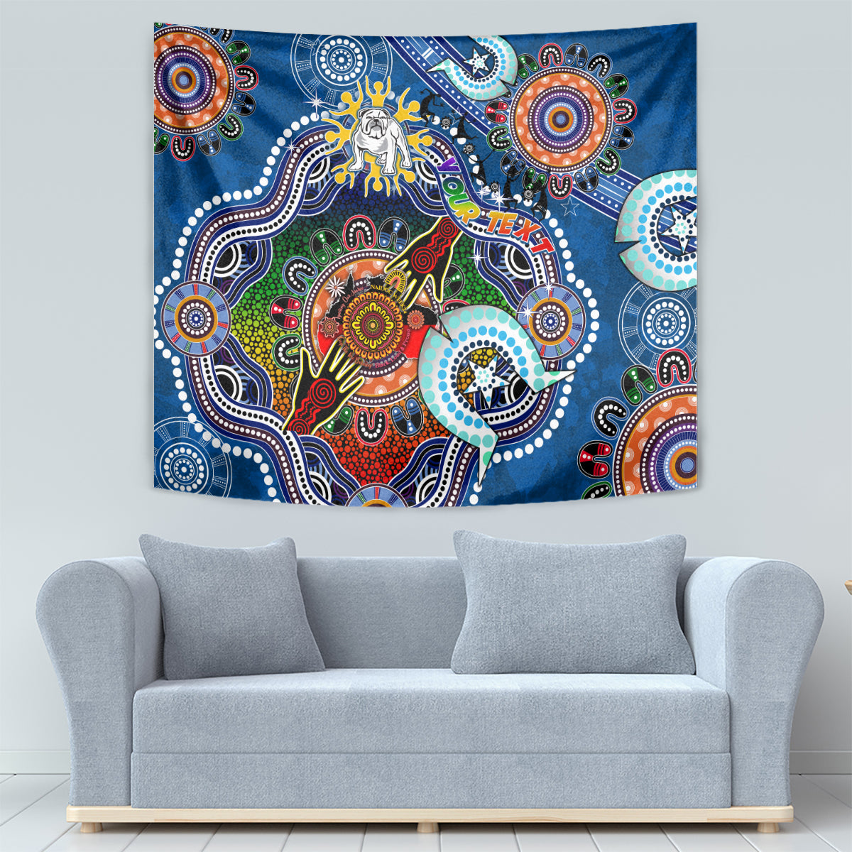 Personalised Bulldogs NAIDOC Week 2024 Tapestry Australia Aboriginal Dot Painting