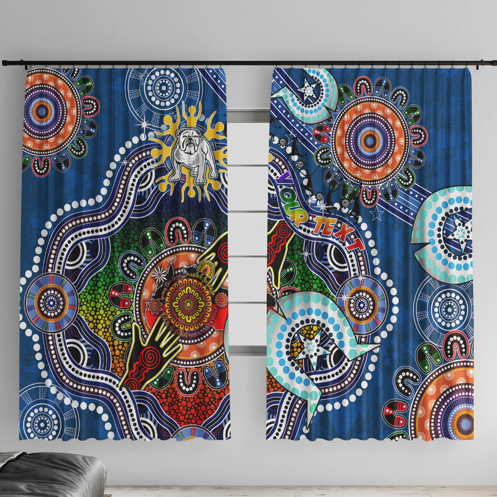Personalised Bulldogs NAIDOC Week 2024 Window Curtain Australia Aboriginal Dot Painting