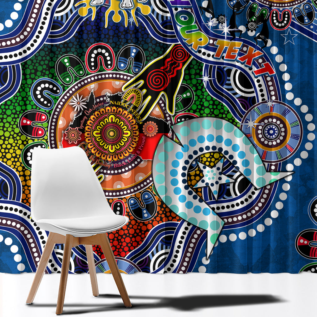 Personalised Bulldogs NAIDOC Week 2024 Window Curtain Australia Aboriginal Dot Painting