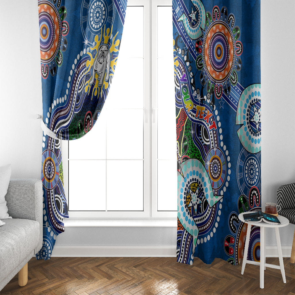 Personalised Bulldogs NAIDOC Week 2024 Window Curtain Australia Aboriginal Dot Painting