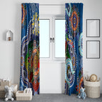 Personalised Bulldogs NAIDOC Week 2024 Window Curtain Australia Aboriginal Dot Painting