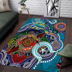 Personalised Sharks NAIDOC Week 2024 Area Rug Australia Aboriginal Dot Painting