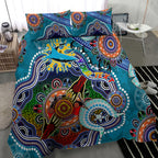 Personalised Sharks NAIDOC Week 2024 Bedding Set Australia Aboriginal Dot Painting