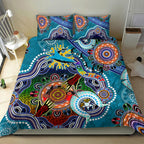 Personalised Sharks NAIDOC Week 2024 Bedding Set Australia Aboriginal Dot Painting