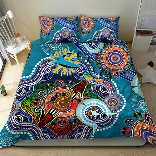 Personalised Sharks NAIDOC Week 2024 Bedding Set Australia Aboriginal Dot Painting
