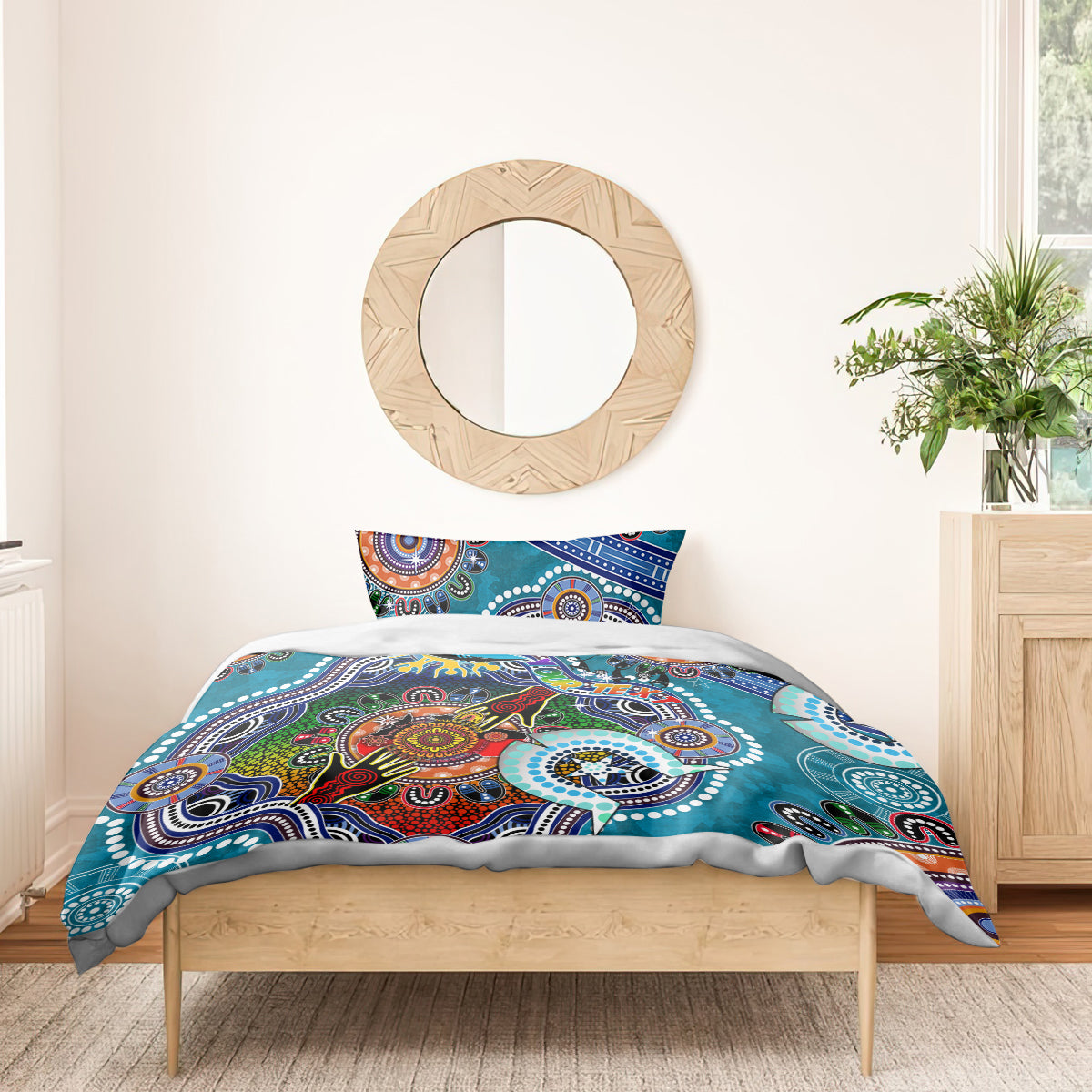 Personalised Sharks NAIDOC Week 2024 Bedding Set Australia Aboriginal Dot Painting