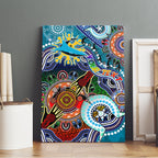 Personalised Sharks NAIDOC Week 2024 Canvas Wall Art Australia Aboriginal Dot Painting