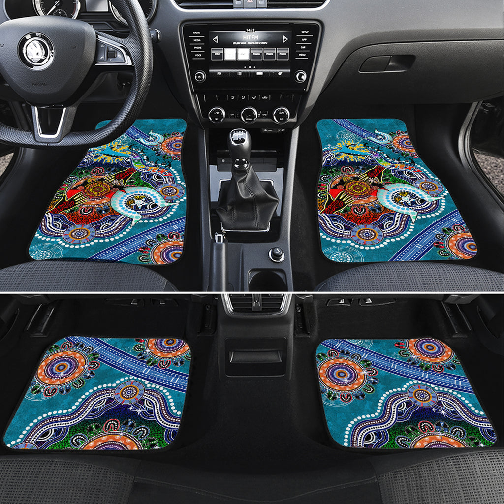 Personalised Sharks NAIDOC Week 2024 Car Mats Australia Aboriginal Dot Painting