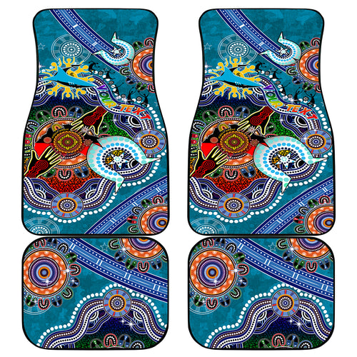 Personalised Sharks NAIDOC Week 2024 Car Mats Australia Aboriginal Dot Painting