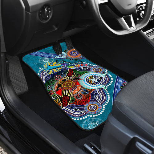 Personalised Sharks NAIDOC Week 2024 Car Mats Australia Aboriginal Dot Painting
