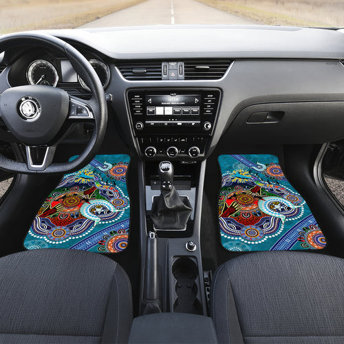 Personalised Sharks NAIDOC Week 2024 Car Mats Australia Aboriginal Dot Painting