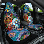 Personalised Sharks NAIDOC Week 2024 Car Seat Cover Australia Aboriginal Dot Painting