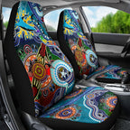 Personalised Sharks NAIDOC Week 2024 Car Seat Cover Australia Aboriginal Dot Painting
