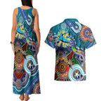 Personalised Sharks NAIDOC Week 2024 Couples Matching Tank Maxi Dress and Hawaiian Shirt Australia Aboriginal Dot Painting