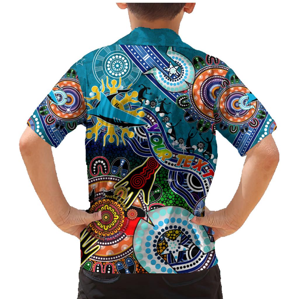Personalised Sharks NAIDOC Week 2024 Family Matching Mermaid Dress and Hawaiian Shirt Australia Aboriginal Dot Painting
