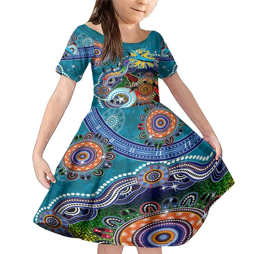 Personalised Sharks NAIDOC Week 2024 Family Matching Mermaid Dress and Hawaiian Shirt Australia Aboriginal Dot Painting
