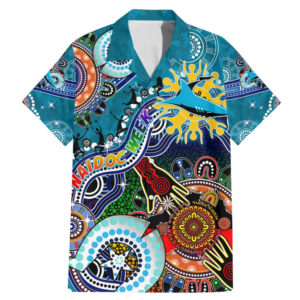 Personalised Sharks NAIDOC Week 2024 Family Matching Mermaid Dress and Hawaiian Shirt Australia Aboriginal Dot Painting