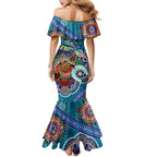 Personalised Sharks NAIDOC Week 2024 Family Matching Mermaid Dress and Hawaiian Shirt Australia Aboriginal Dot Painting