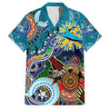 Personalised Sharks NAIDOC Week 2024 Family Matching Short Sleeve Bodycon Dress and Hawaiian Shirt Australia Aboriginal Dot Painting
