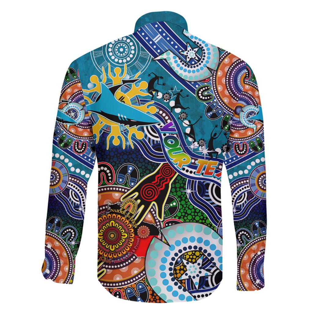 Personalised Sharks NAIDOC Week 2024 Family Matching Summer Maxi Dress and Hawaiian Shirt Australia Aboriginal Dot Painting