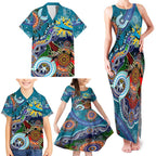 Personalised Sharks NAIDOC Week 2024 Family Matching Tank Maxi Dress and Hawaiian Shirt Australia Aboriginal Dot Painting