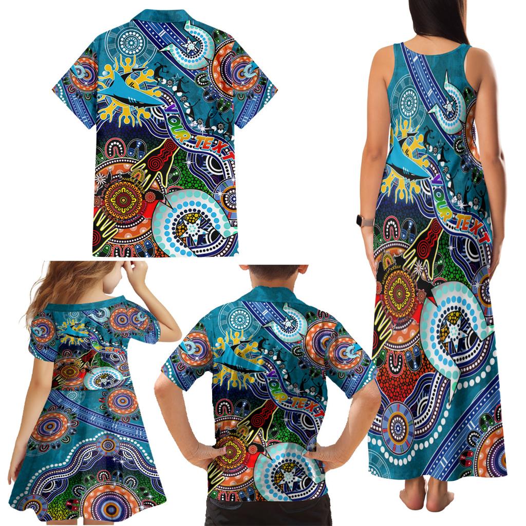 Personalised Sharks NAIDOC Week 2024 Family Matching Tank Maxi Dress and Hawaiian Shirt Australia Aboriginal Dot Painting