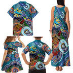 Personalised Sharks NAIDOC Week 2024 Family Matching Tank Maxi Dress and Hawaiian Shirt Australia Aboriginal Dot Painting