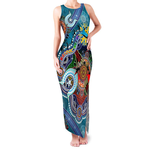 Personalised Sharks NAIDOC Week 2024 Family Matching Tank Maxi Dress and Hawaiian Shirt Australia Aboriginal Dot Painting