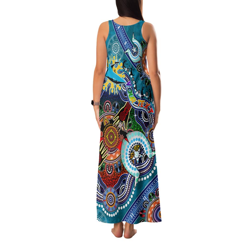 Personalised Sharks NAIDOC Week 2024 Family Matching Tank Maxi Dress and Hawaiian Shirt Australia Aboriginal Dot Painting