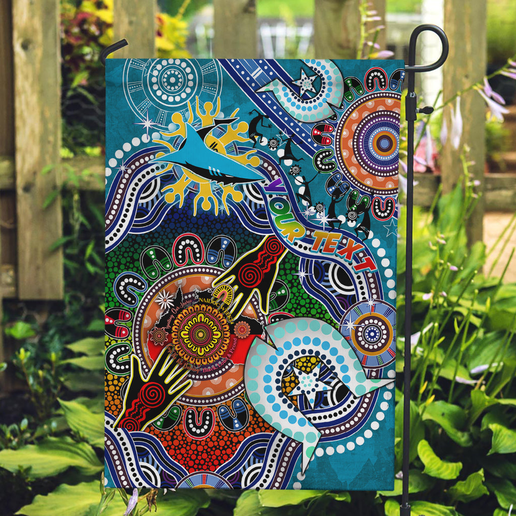 Personalised Sharks NAIDOC Week 2024 Garden Flag Australia Aboriginal Dot Painting