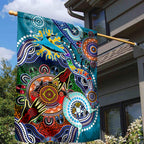 Personalised Sharks NAIDOC Week 2024 Garden Flag Australia Aboriginal Dot Painting