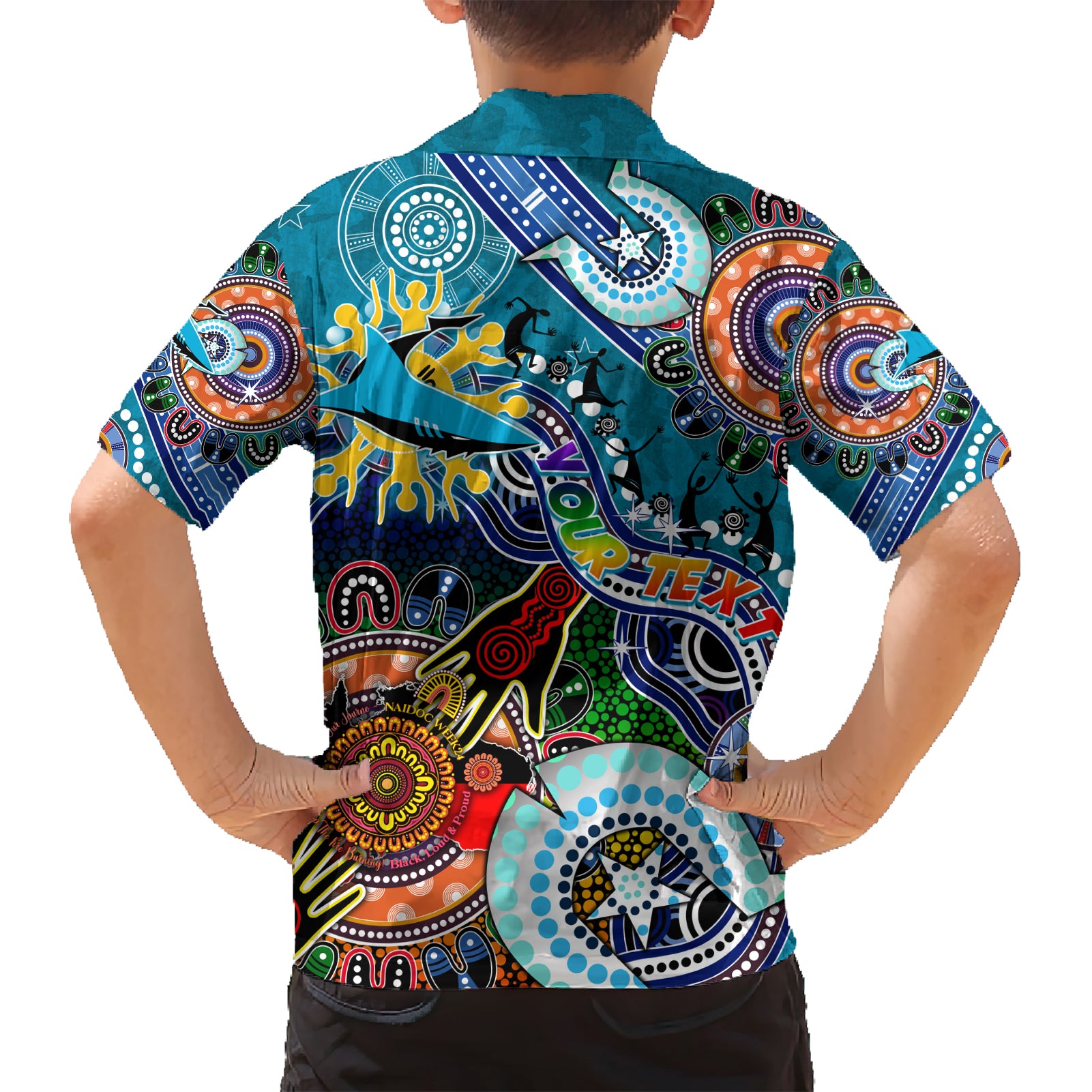 Personalised Sharks NAIDOC Week 2024 Hawaiian Shirt Australia Aboriginal Dot Painting