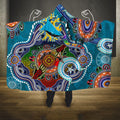 Personalised Sharks NAIDOC Week 2024 Hooded Blanket Australia Aboriginal Dot Painting