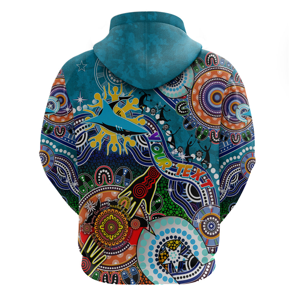 Personalised Sharks NAIDOC Week 2024 Hoodie Australia Aboriginal Dot Painting