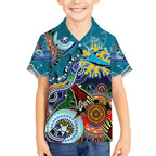 Personalised Sharks NAIDOC Week 2024 Kid Hawaiian Shirt Australia Aboriginal Dot Painting