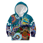 Personalised Sharks NAIDOC Week 2024 Kid Hoodie Australia Aboriginal Dot Painting