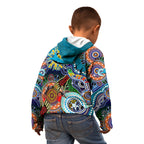 Personalised Sharks NAIDOC Week 2024 Kid Hoodie Australia Aboriginal Dot Painting