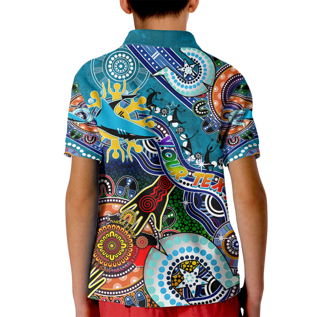 Personalised Sharks NAIDOC Week 2024 Kid Polo Shirt Australia Aboriginal Dot Painting