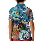 Personalised Sharks NAIDOC Week 2024 Kid Polo Shirt Australia Aboriginal Dot Painting