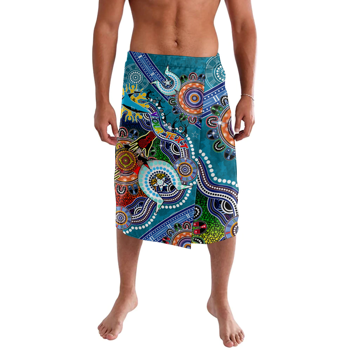 Personalised Sharks NAIDOC Week 2024 Lavalava Australia Aboriginal Dot Painting