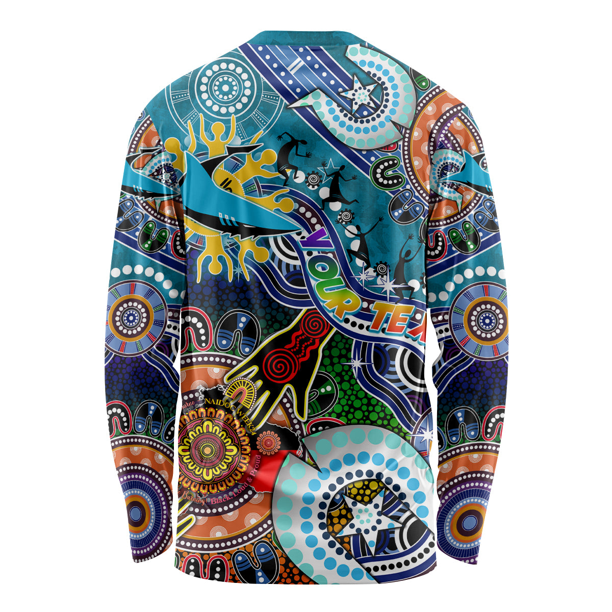 Personalised Sharks NAIDOC Week 2024 Long Sleeve Shirt Australia Aboriginal Dot Painting