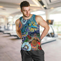 Personalised Sharks NAIDOC Week 2024 Men Tank Top Australia Aboriginal Dot Painting