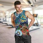 Personalised Sharks NAIDOC Week 2024 Men Tank Top Australia Aboriginal Dot Painting