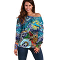 Personalised Sharks NAIDOC Week 2024 Off Shoulder Sweater Australia Aboriginal Dot Painting