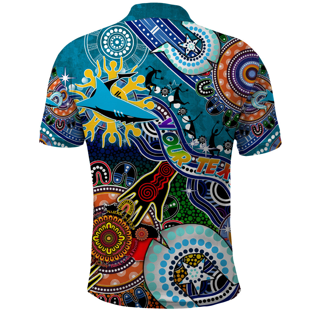 Personalised Sharks NAIDOC Week 2024 Polo Shirt Australia Aboriginal Dot Painting