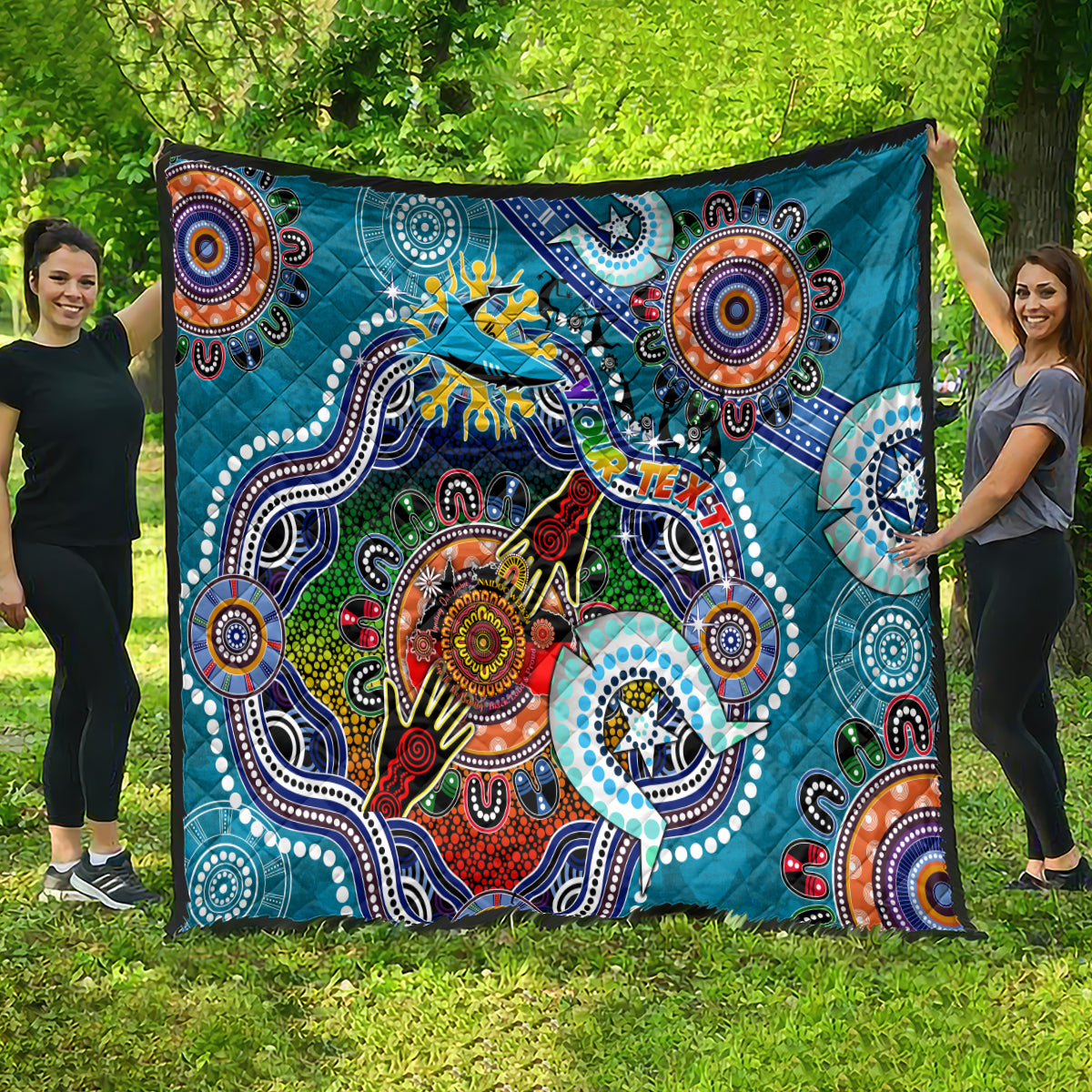 Personalised Sharks NAIDOC Week 2024 Quilt Australia Aboriginal Dot Painting