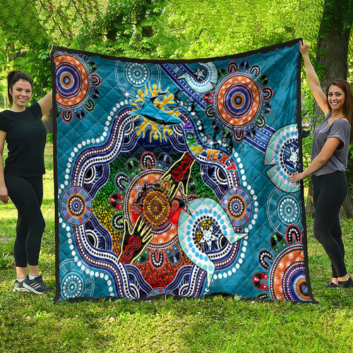 Personalised Sharks NAIDOC Week 2024 Quilt Australia Aboriginal Dot Painting