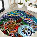 Personalised Sharks NAIDOC Week 2024 Round Carpet Australia Aboriginal Dot Painting